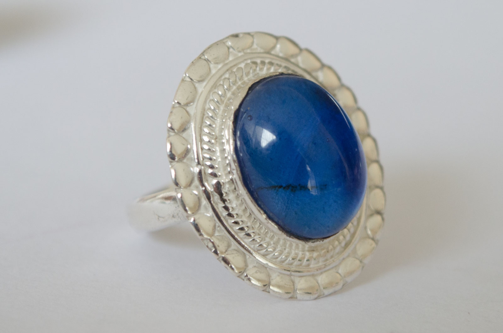 ANI206 Anillo peruano smil india valo azul - 