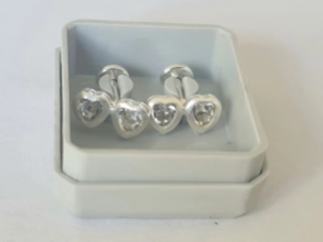 ABRI072 Aros abridores 2 corazones cubics TRANSPARENTES