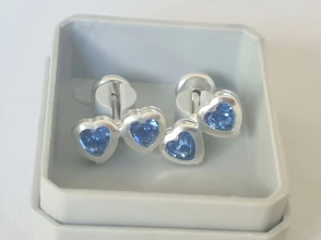 ABRI072 Aros abridores 2 corazones cubics CELESTES