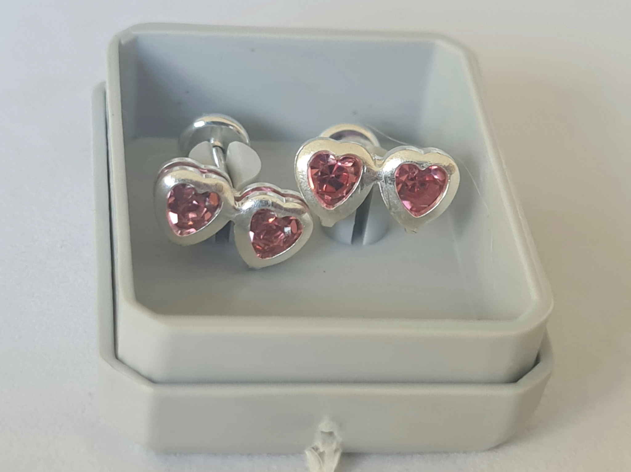 ABRI072 Aros abridores 2 corazones cubics ROSAS