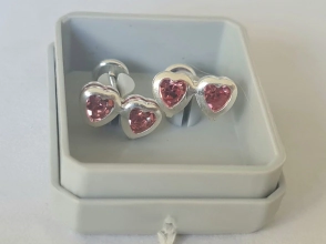 ABRI072 Aros abridores 2 corazones cubics ROSAS