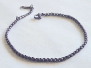 AQP0659 Pulsera rolo cuadrado acero pintado VIOLETA