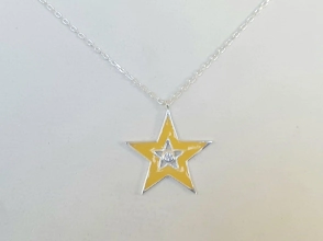 CA966 Cadena con dije estrella amarillo 42+3cm