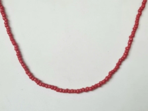 AQC0073 Cadena mostacillas rojas 45+5cm