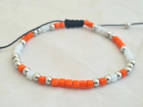AQP0699 Pulsera hilo piedras colores 