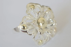 ANI188 Anillo flor con dublé - 