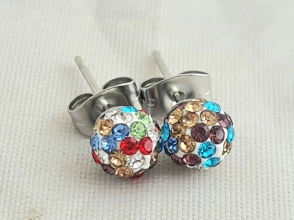 AQA0164 Aros bolas de fuego multicolor 6mm