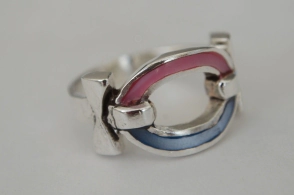 ANI047 Anillo nàcar òvalo calado centro multicolor - 
