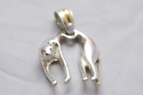 DI533 Dije gato con dublé - 2X3cm