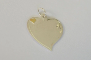 DI176 Dije corazón medalla con corazón dublé - 