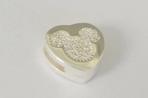 DI351 Dije tipo pandora plana corazón mickey -