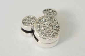 DI358 Dije tipo pandora plana mickey brillitos - 