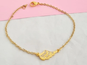 ADP0112 Pulsera con dije ala micropavé 20cm