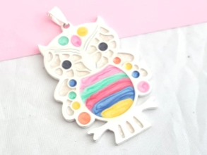 ABD0923 Dije búho multicolor 3.9cm