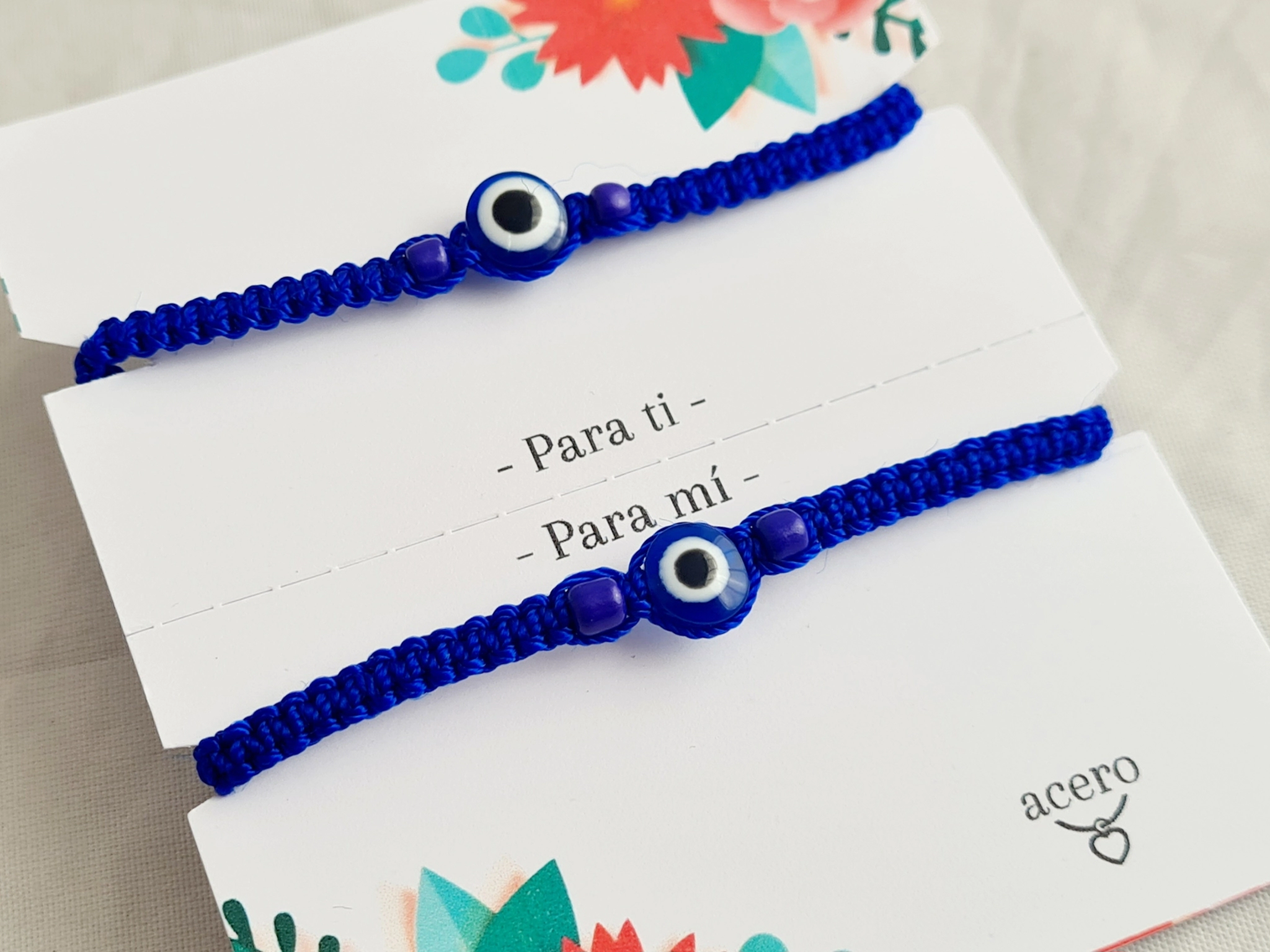 AQ-KIT0047 SETX2 pulsera tejida ojo AZUL