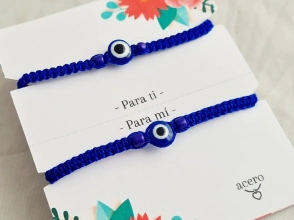AQ-KIT0047 SETX2 pulsera tejida ojo AZUL