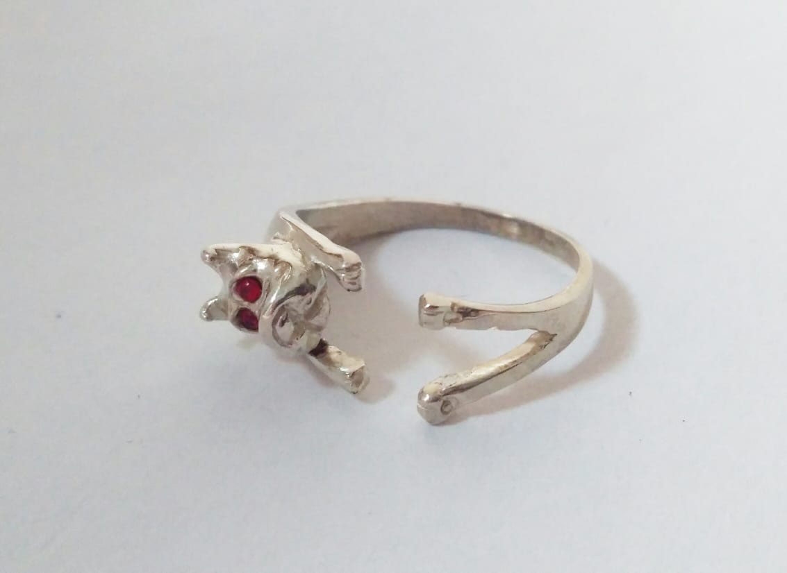 ANI351 Anillo perrito ojos cubics - 