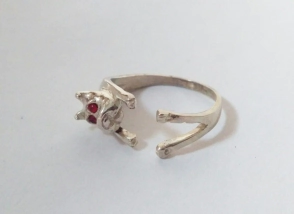 ANI351 Anillo perrito ojos cubics - 