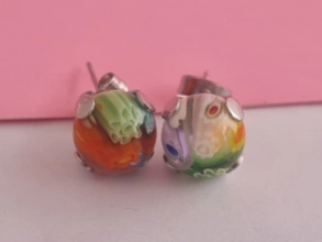 AQA1805 Aros bolas multicolor 9.5mm