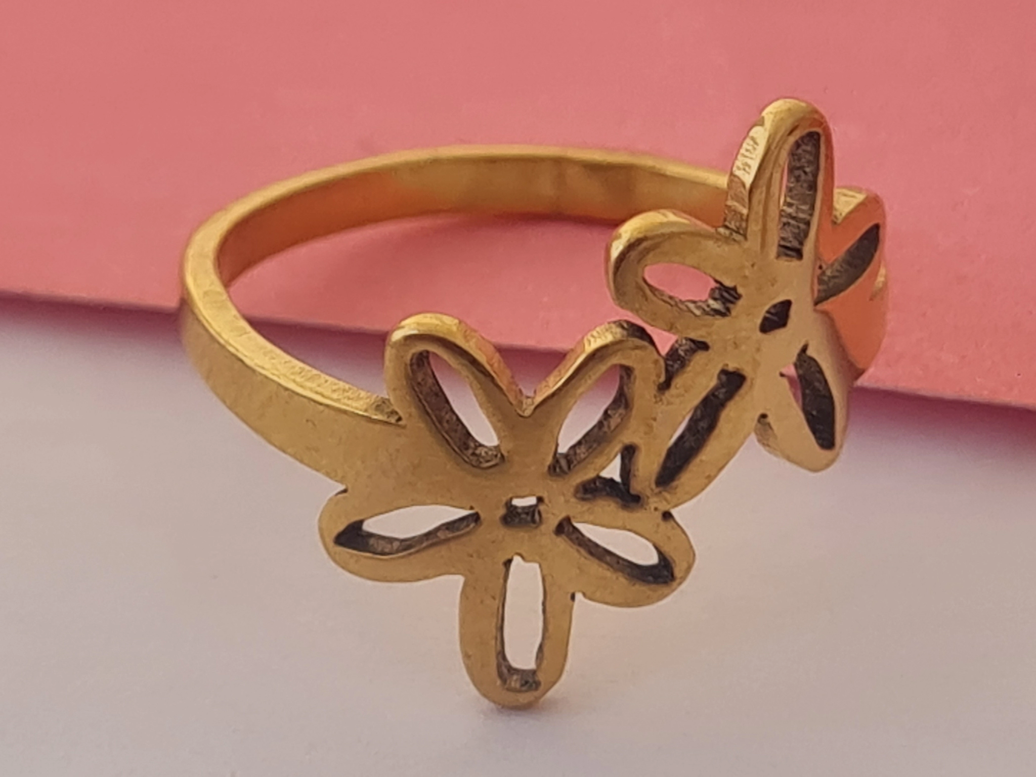 ADAN0171 Anillo flores doble