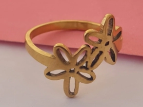 ADAN0171 Anillo flores doble