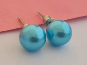 AQA1822 Aros perlas 1 cm CELESTE