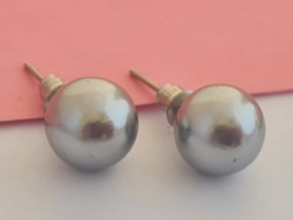 AQA1822 Aros perlas 1 cm PLATEADO