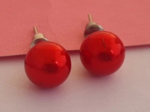 AQA1822 Aros perlas 1 cm ROJO