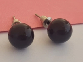AQA1822 Aros perlas 1 cm NEGRO
