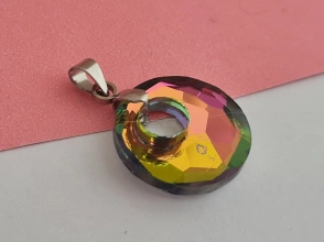 AQD0114 Dije círculo cristal 1.8cm