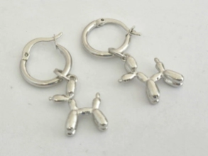 AQA1855 Aros argollas con dije perrito 1.3cm