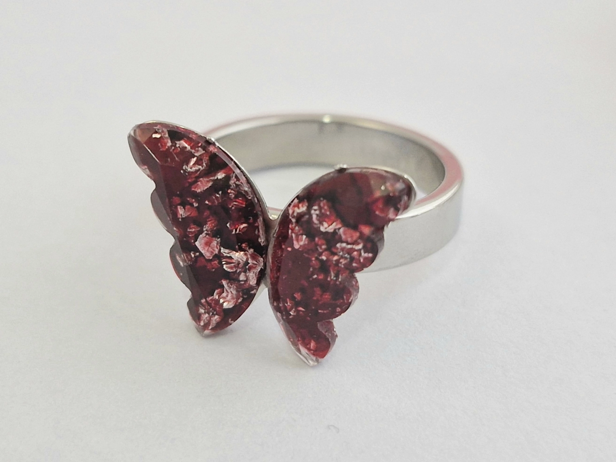 AQAN0091 anillo mariposa acrlico bordo