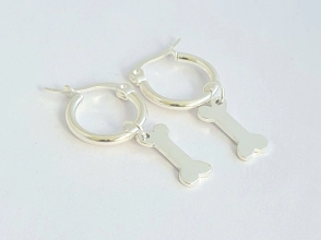 ABA3973 Aros argollas con hueso 1.5cm