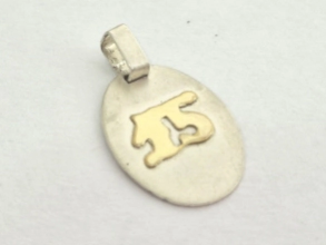 DI629 Dije 15 años ovalado con duble 1.5cm
