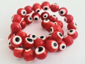 FOR0008 Ojo turco redondo rojo 9mm tira