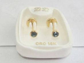 OABRI0121 Aros abridores piedra CELESTE ORO con tik laminado