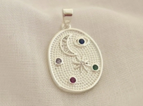 ABD1035 Dije estrella luna cubics 1.9cm