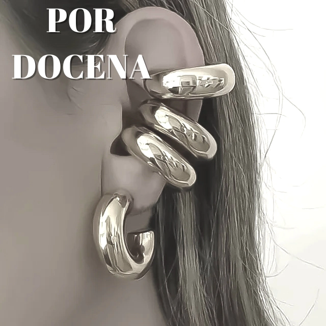 A-FAN0034 X DOCENA 6 cuff+6pin PLATEADO FANTASIA 