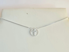 ABC1761 Cadena con cruz cubic circulo 40+5cm