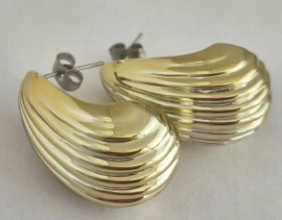 A-FAN0081 Aros gotas líneas dorados fantasía