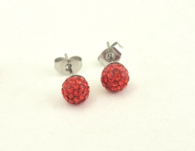 AQA01870 Aros bolitas de fuego ROJO