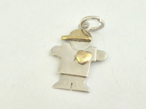 DI670 Dije nene corazón con dublé 2cm alto