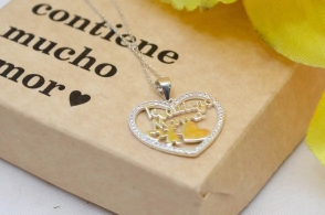 MUM-0069 CAJA Cadena +corazón mamá 40cm