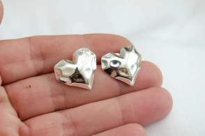 ABA4578 Aros corazón golpeado 2cm