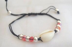 ABP1828 Pulsera cordón bolitas cristales