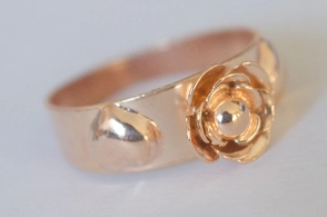 ANI341 Anillo laminado oro rosa - 