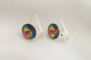 L-AR0255 Aros CLIP A PRESIÓN cristal VERDE 