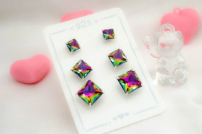 L-TRI0009 TRIO cuadrado cristal sw VIOLETA