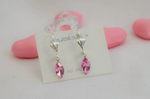 L-AR0378 Aros cierre ingles cristal sw hoja ROSA