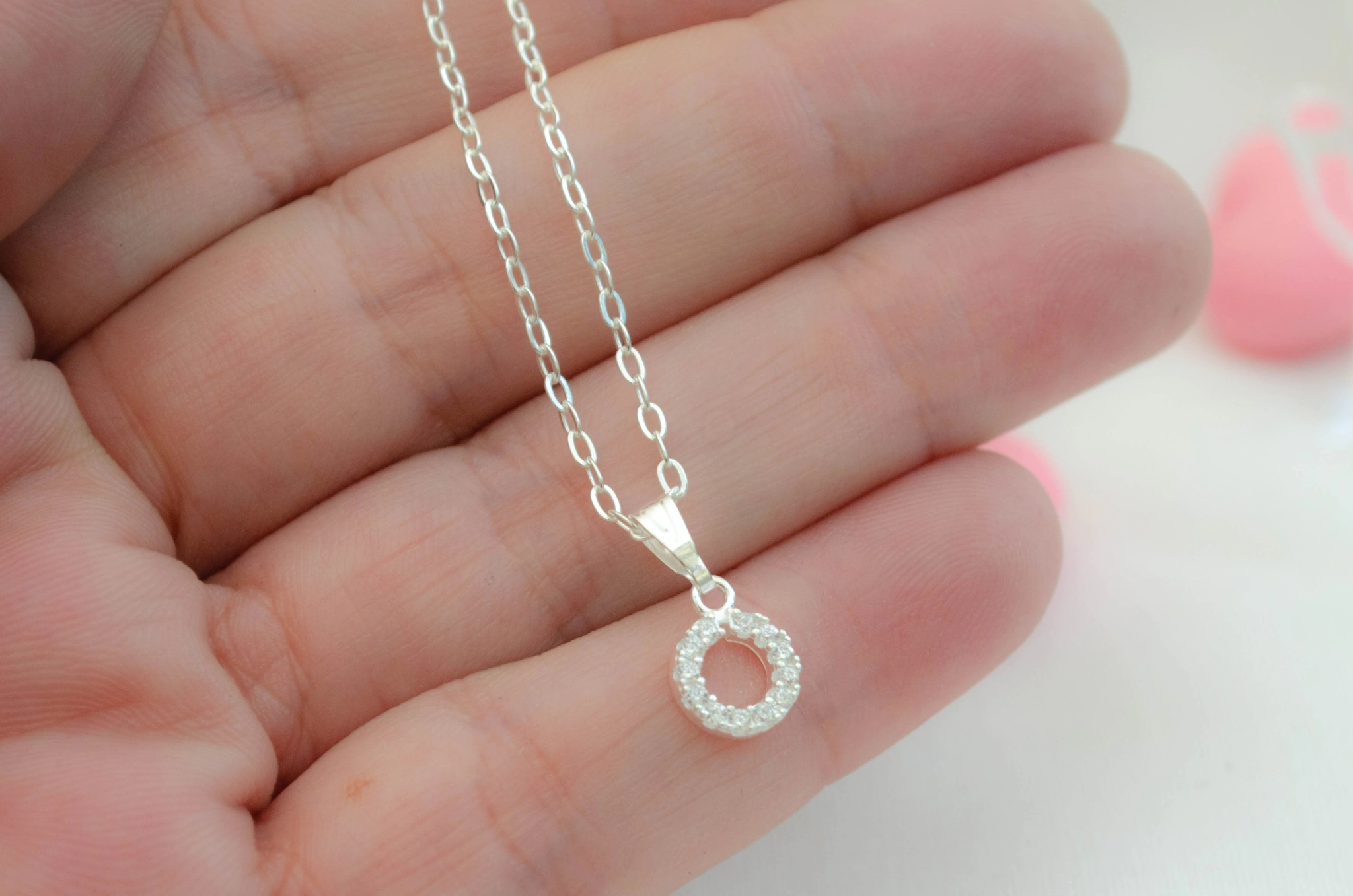 L-CA0024 Cadena 40cm+ crculo cubics